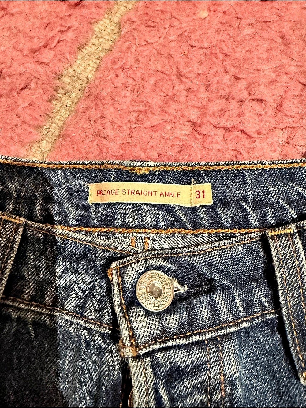 Levi's Ribcage Straight Ankle Jeans Blue Waist 31 - Picture 2 of 3